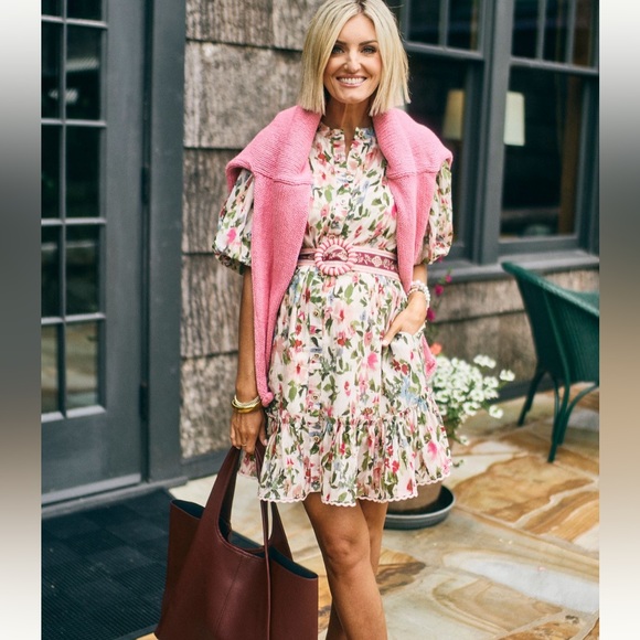 NWT Farm Rio @loverlygrey Short Sleeved Mini Dress Size L - Picture 2 of 16